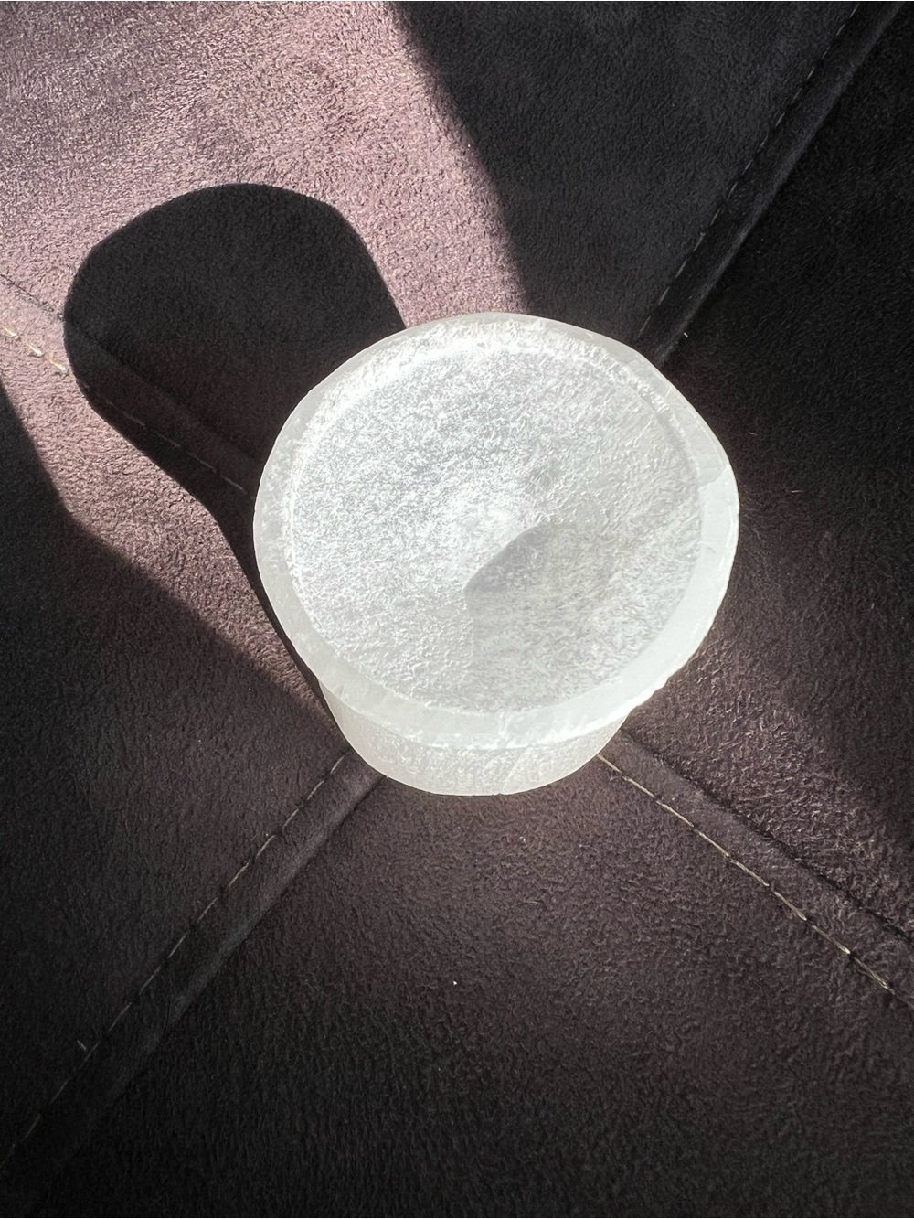 Round Selenite Charging stand  - White Crystal